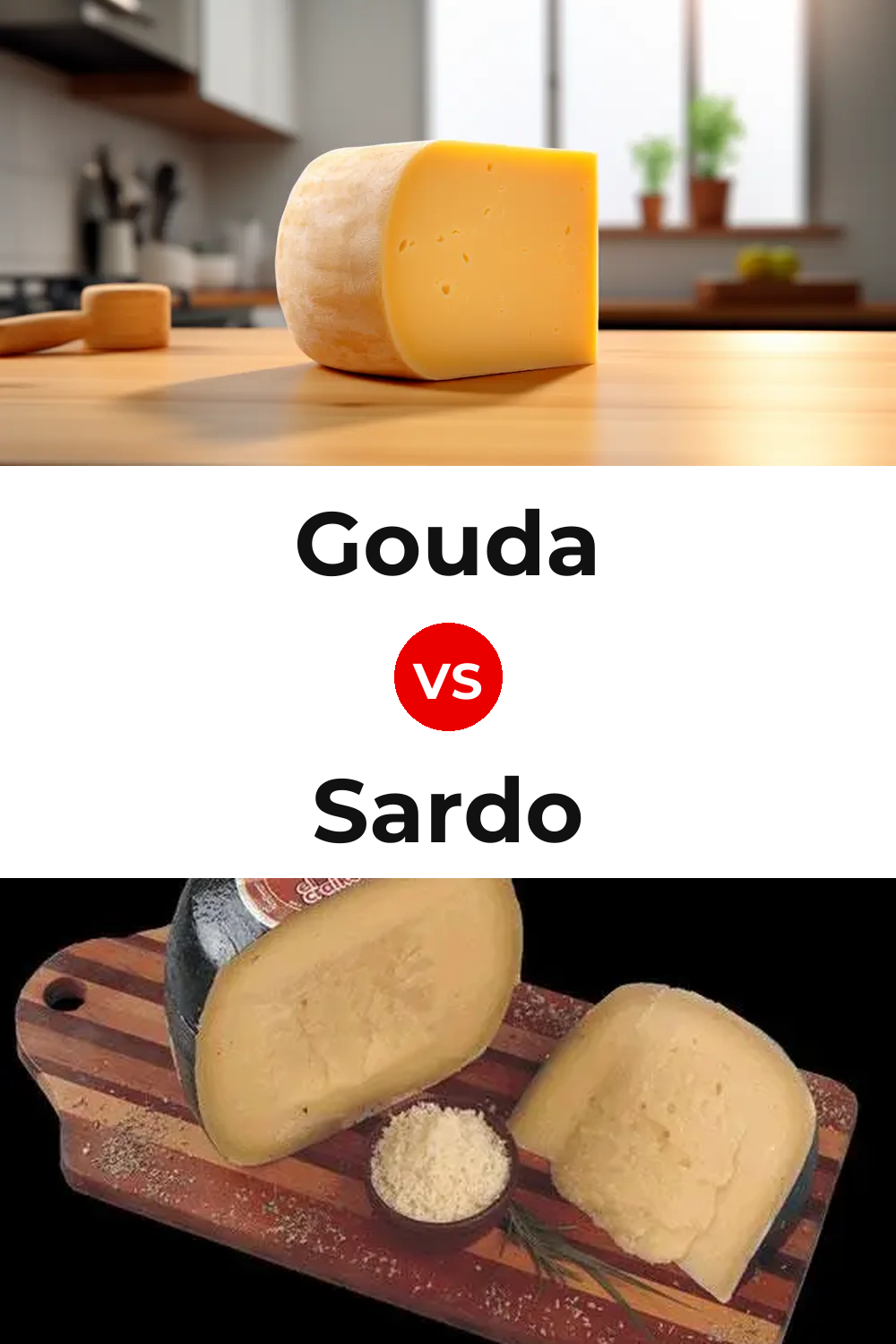 Gouda Cheese vs Sardo Cheese Pinterest comparison