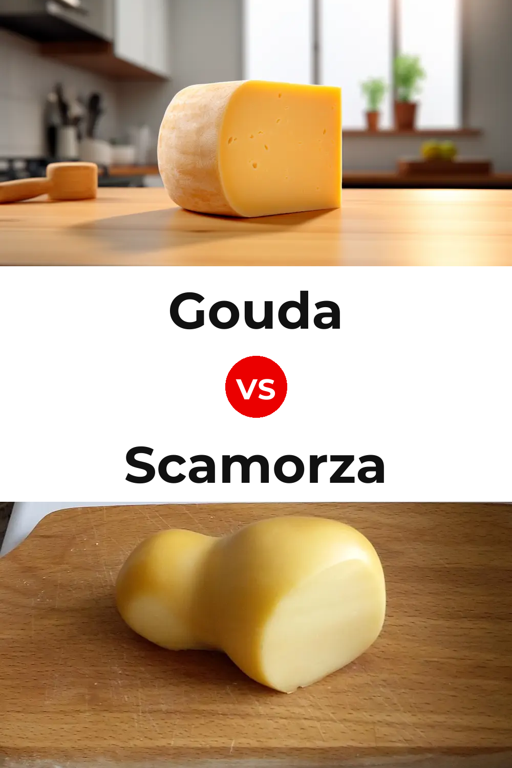 Gouda Cheese vs Scamorza Cheese Pinterest comparison