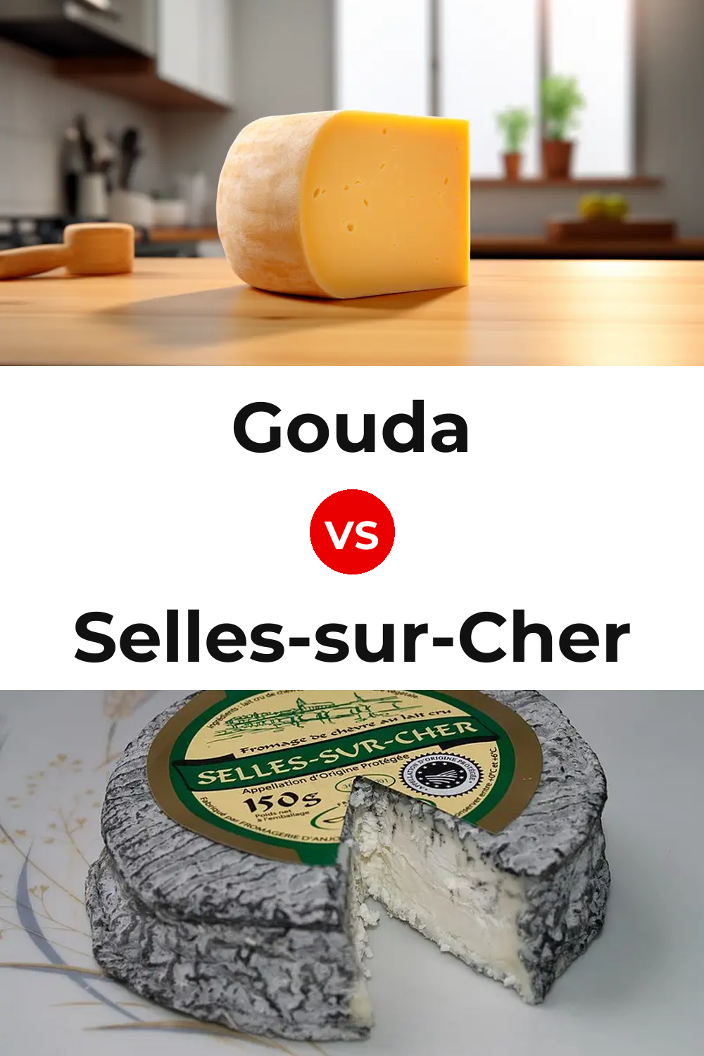 Gouda Cheese vs Selles-sur-Cher Cheese Pinterest comparison