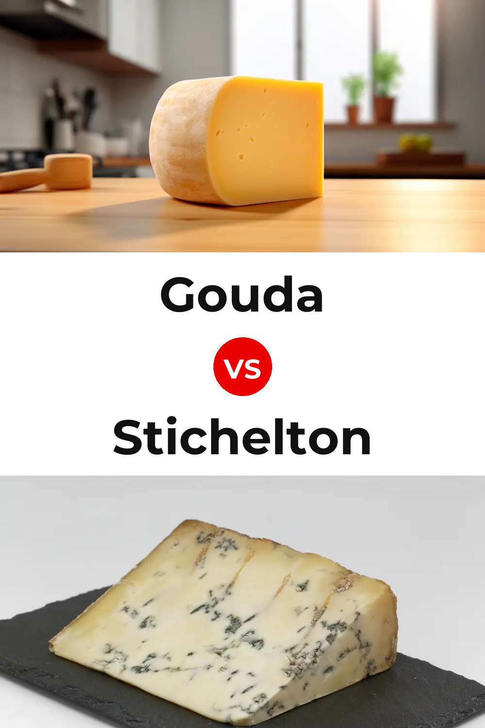 Gouda Cheese vs Stichelton Cheese Pinterest comparison