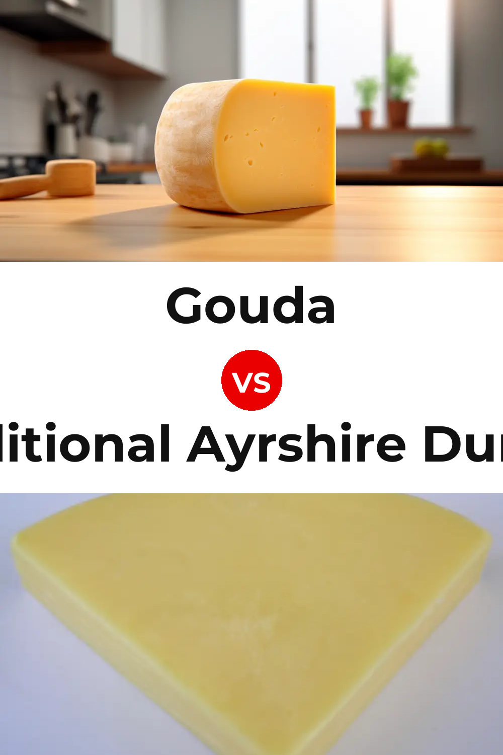 Gouda Cheese vs Traditional Ayrshire Dunlop Cheese Pinterest comparison
