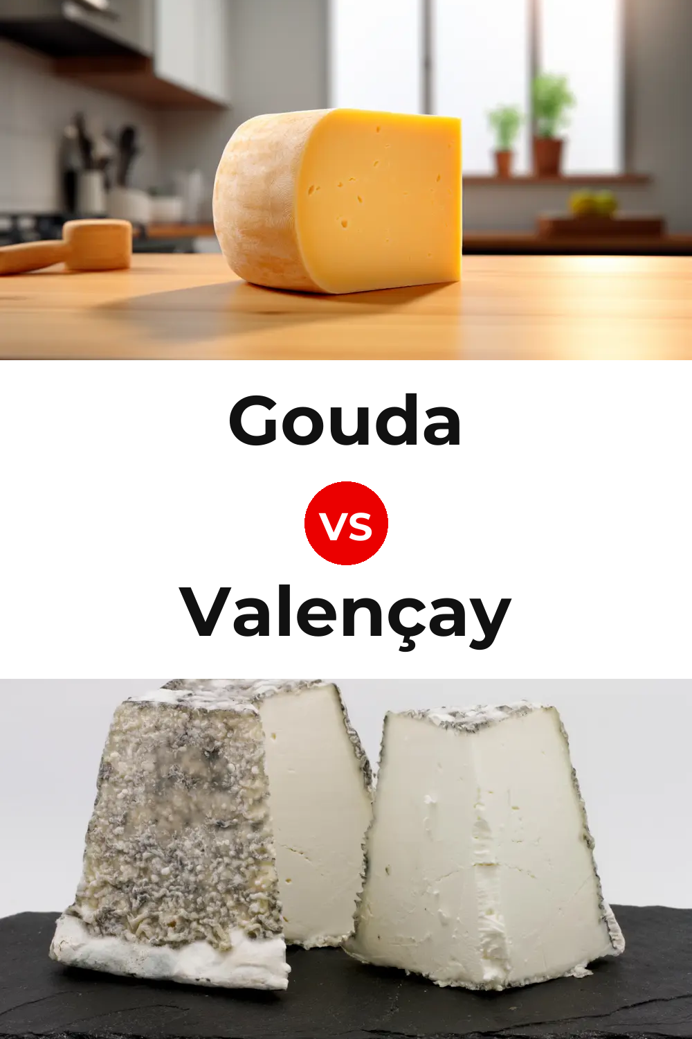 Gouda Cheese vs Valençay Cheese Pinterest comparison