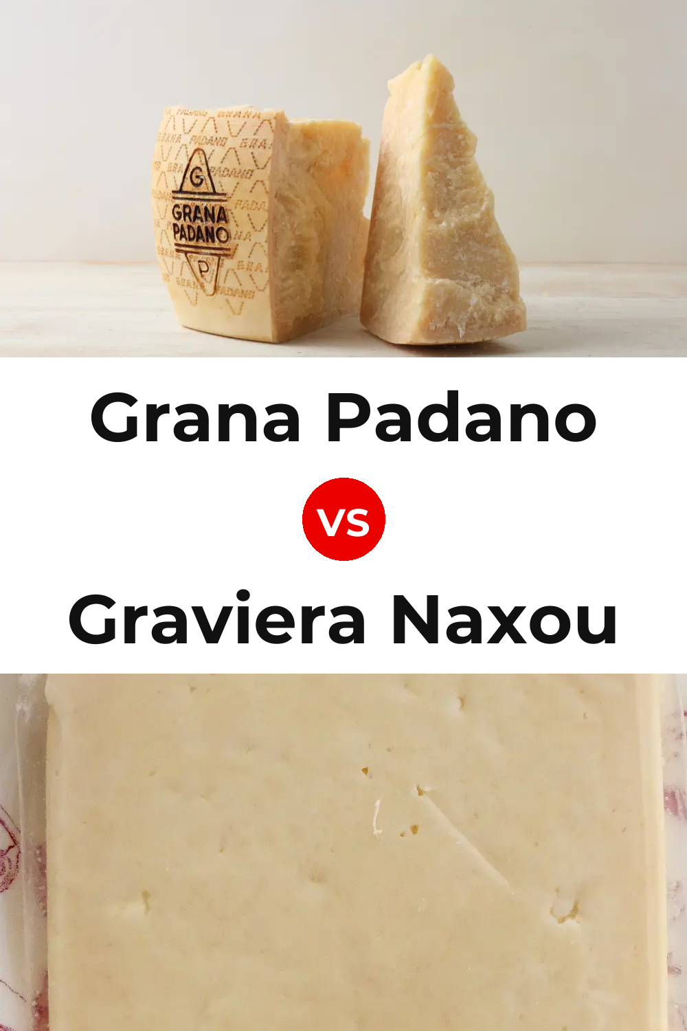 Grana Padano Cheese vs Graviera Naxou Cheese Pinterest comparison