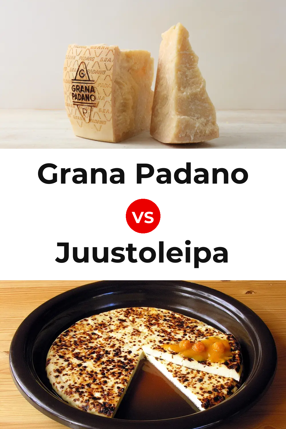 Grana Padano Cheese vs Juustoleipa Cheese Pinterest comparison