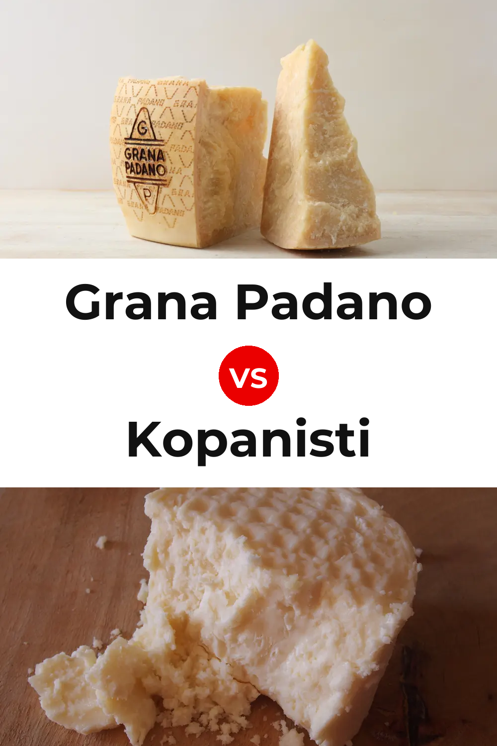Grana Padano Cheese vs Kopanisti Cheese Pinterest comparison