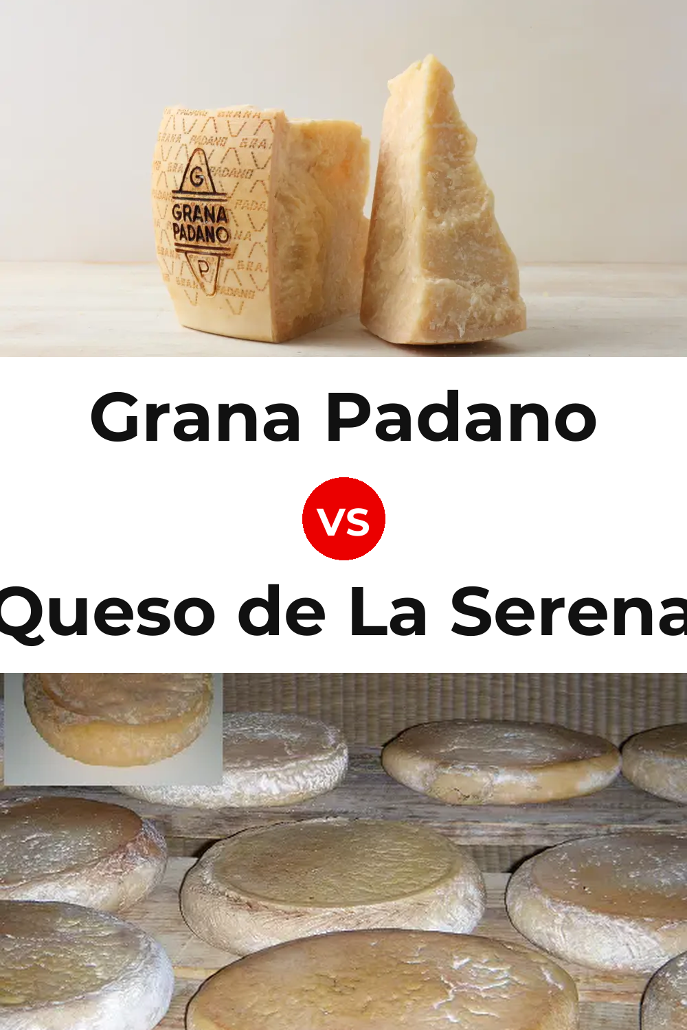 Grana Padano Cheese vs Queso de La Serena Pinterest comparison