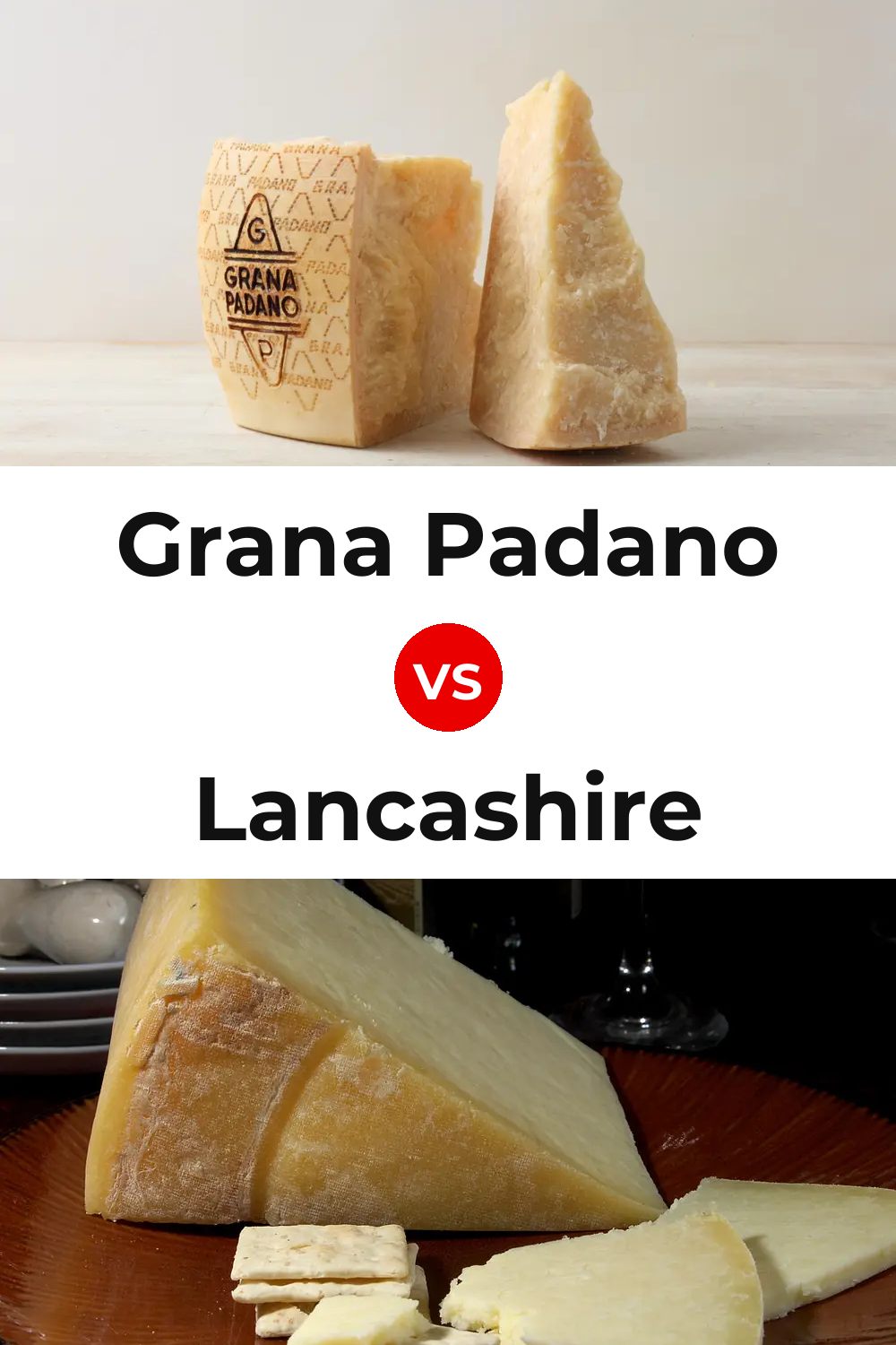 Grana Padano Cheese vs Lancashire Cheese Pinterest comparison