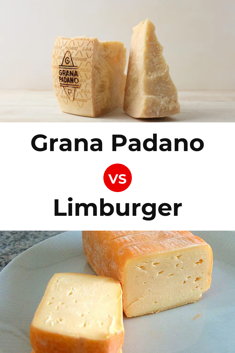 Grana Padano Cheese vs Limburger Cheese Pinterest comparison
