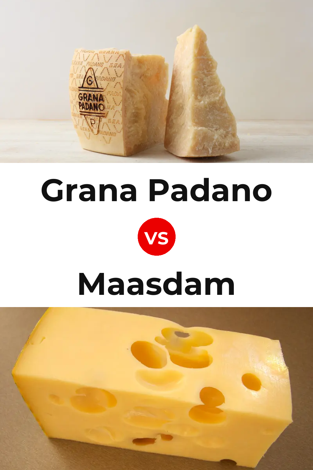 Grana Padano Cheese vs Maasdam Cheese Pinterest comparison