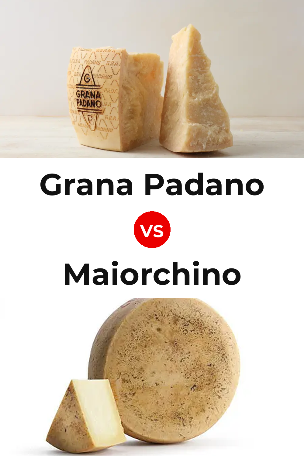 Grana Padano Cheese vs Maiorchino Cheese Pinterest comparison