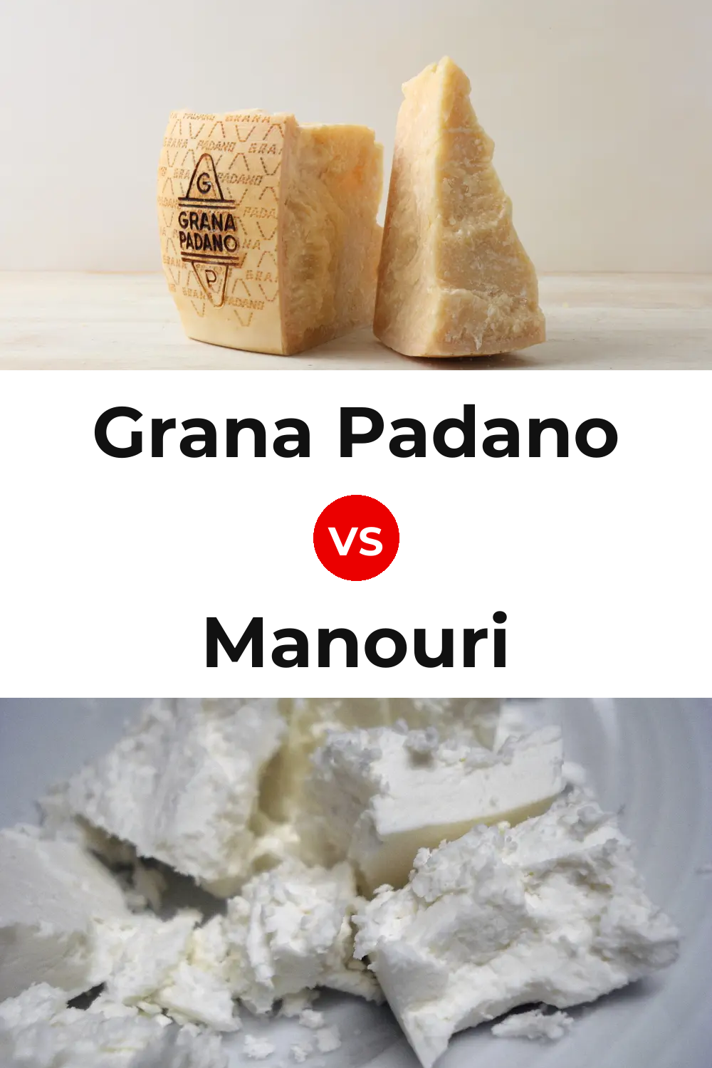 Grana Padano Cheese vs Manouri Cheese Pinterest comparison