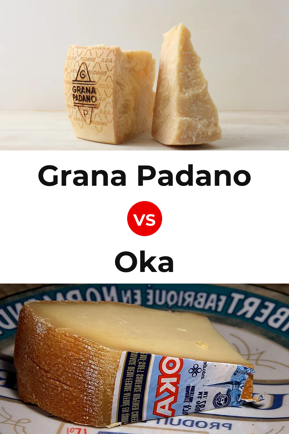 Grana Padano Cheese vs Oka Cheese Pinterest comparison