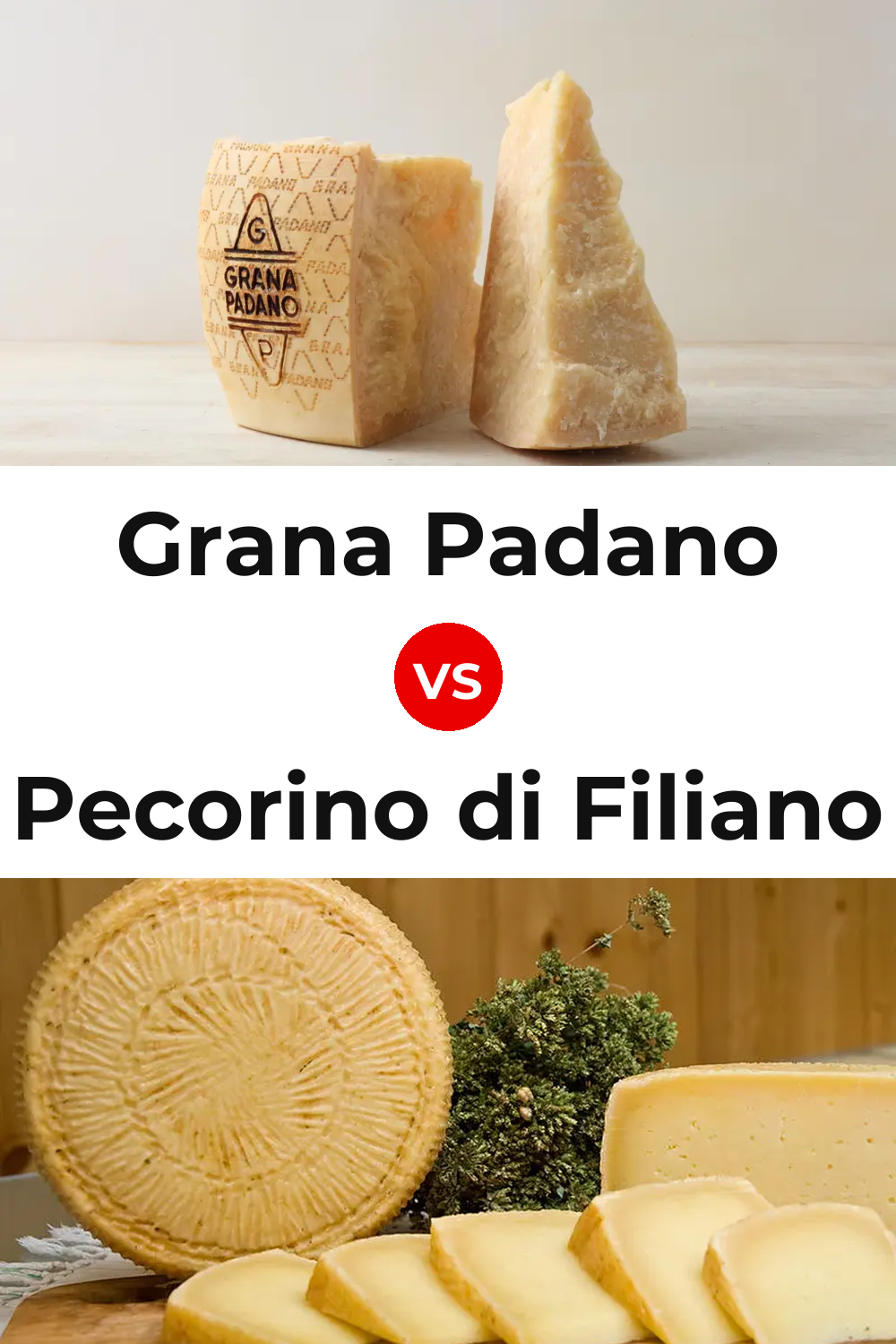 Grana Padano Cheese vs Pecorino di Filiano Cheese Pinterest comparison