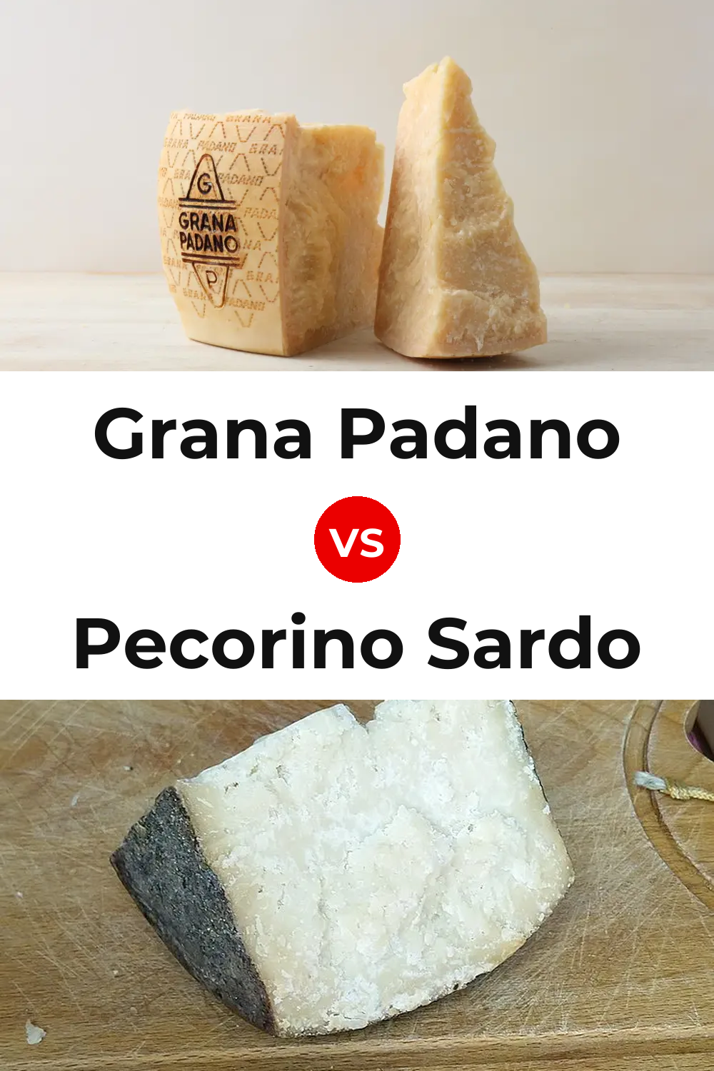 Grana Padano Cheese vs Pecorino Sardo Cheese Pinterest comparison