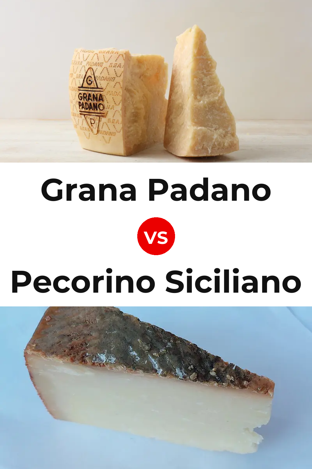 Grana Padano Cheese vs Pecorino Siciliano Cheese Pinterest comparison