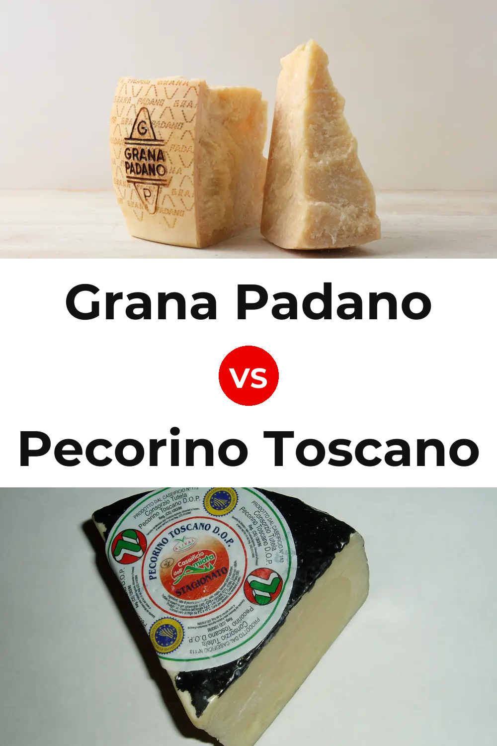 Grana Padano Cheese vs Pecorino Toscano Cheese Pinterest comparison