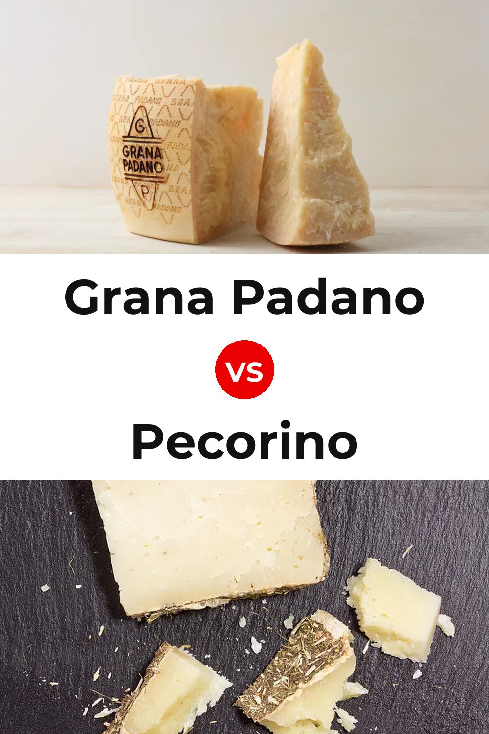 Grana Padano Cheese vs Pecorino Cheese Pinterest comparison