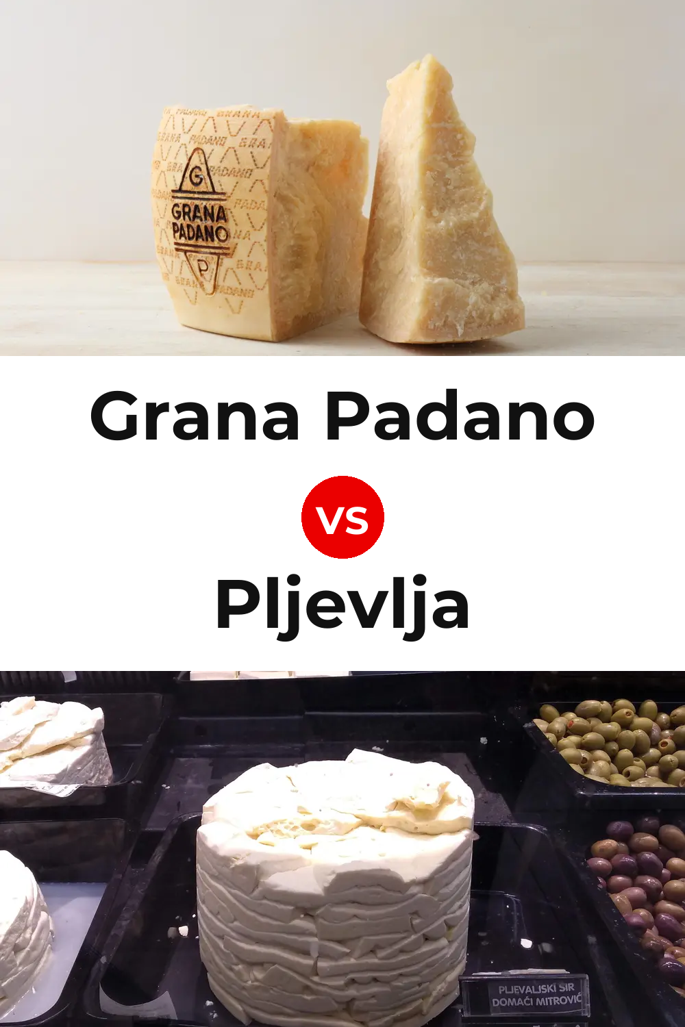 Grana Padano Cheese vs Pljevlja Cheese Pinterest comparison