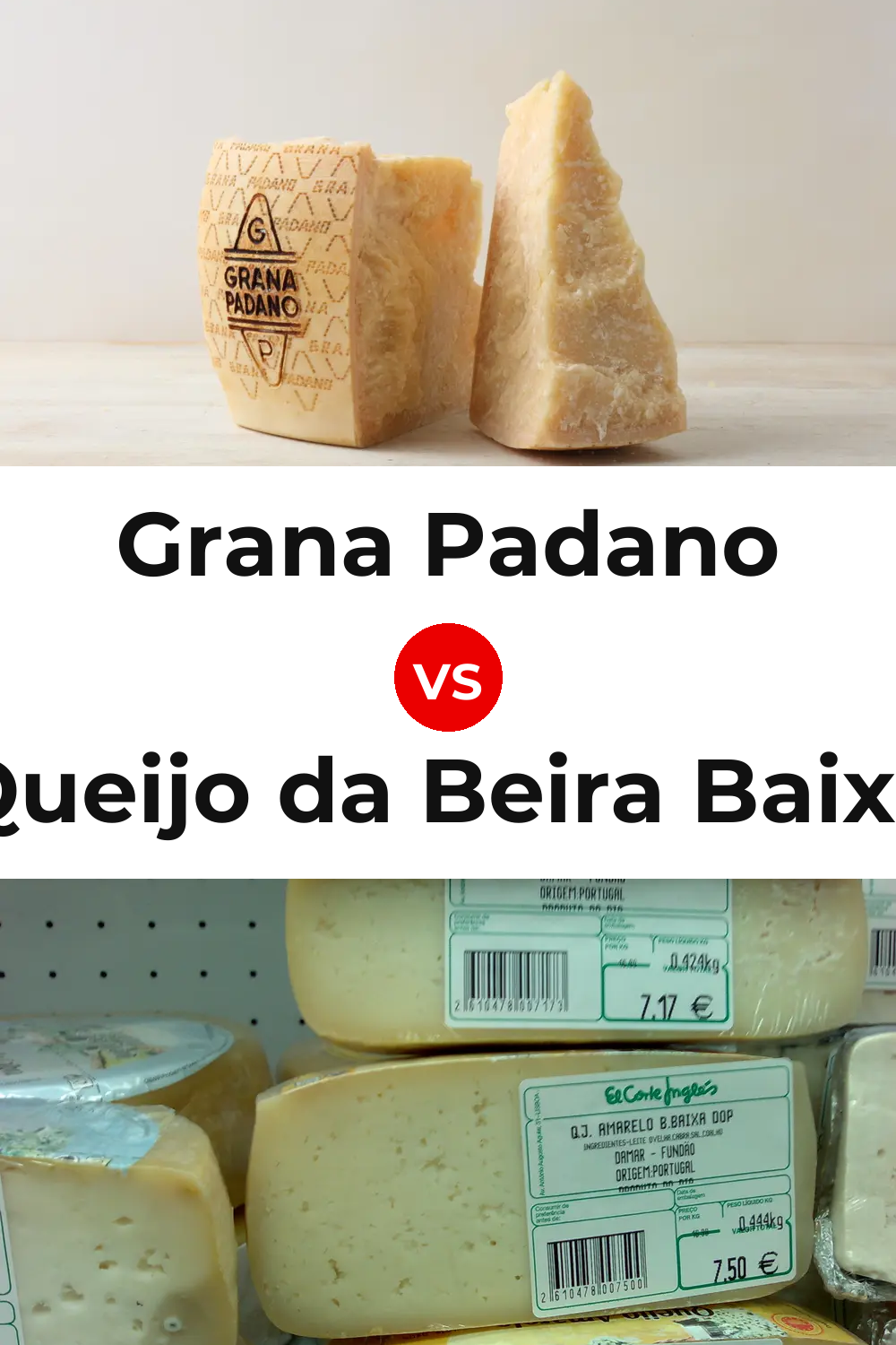 Grana Padano Cheese vs Queijo da Beira Baixa Pinterest comparison