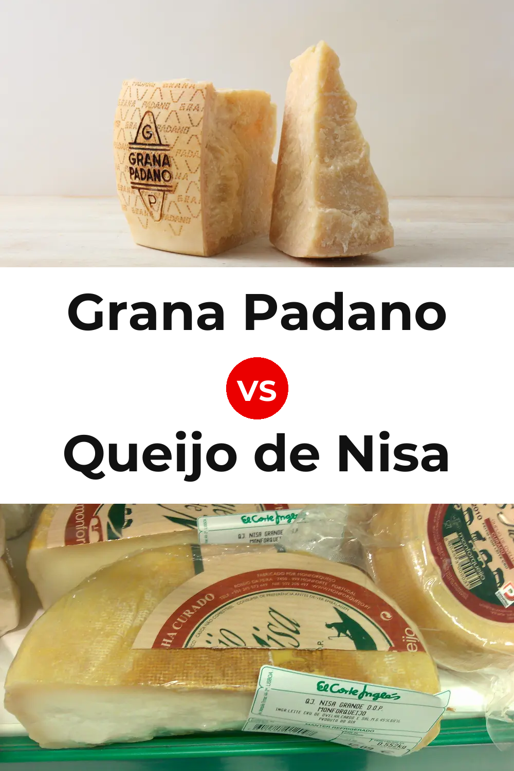 Grana Padano Cheese vs Queijo de Nisa Pinterest comparison