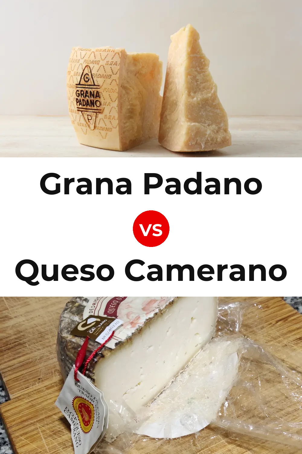 Grana Padano Cheese vs Queso Camerano Pinterest comparison