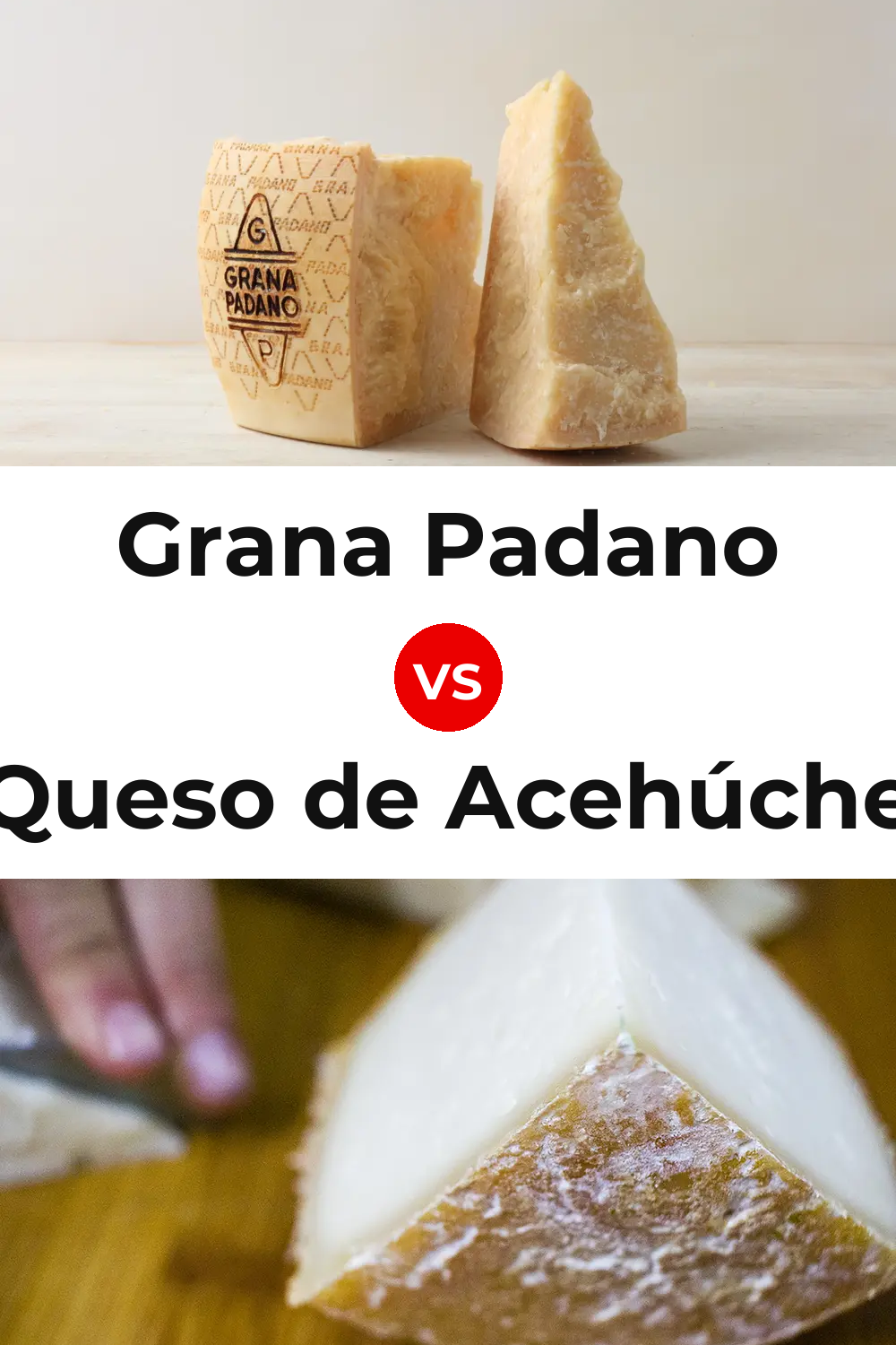 Grana Padano Cheese vs Queso de Acehúche Pinterest comparison