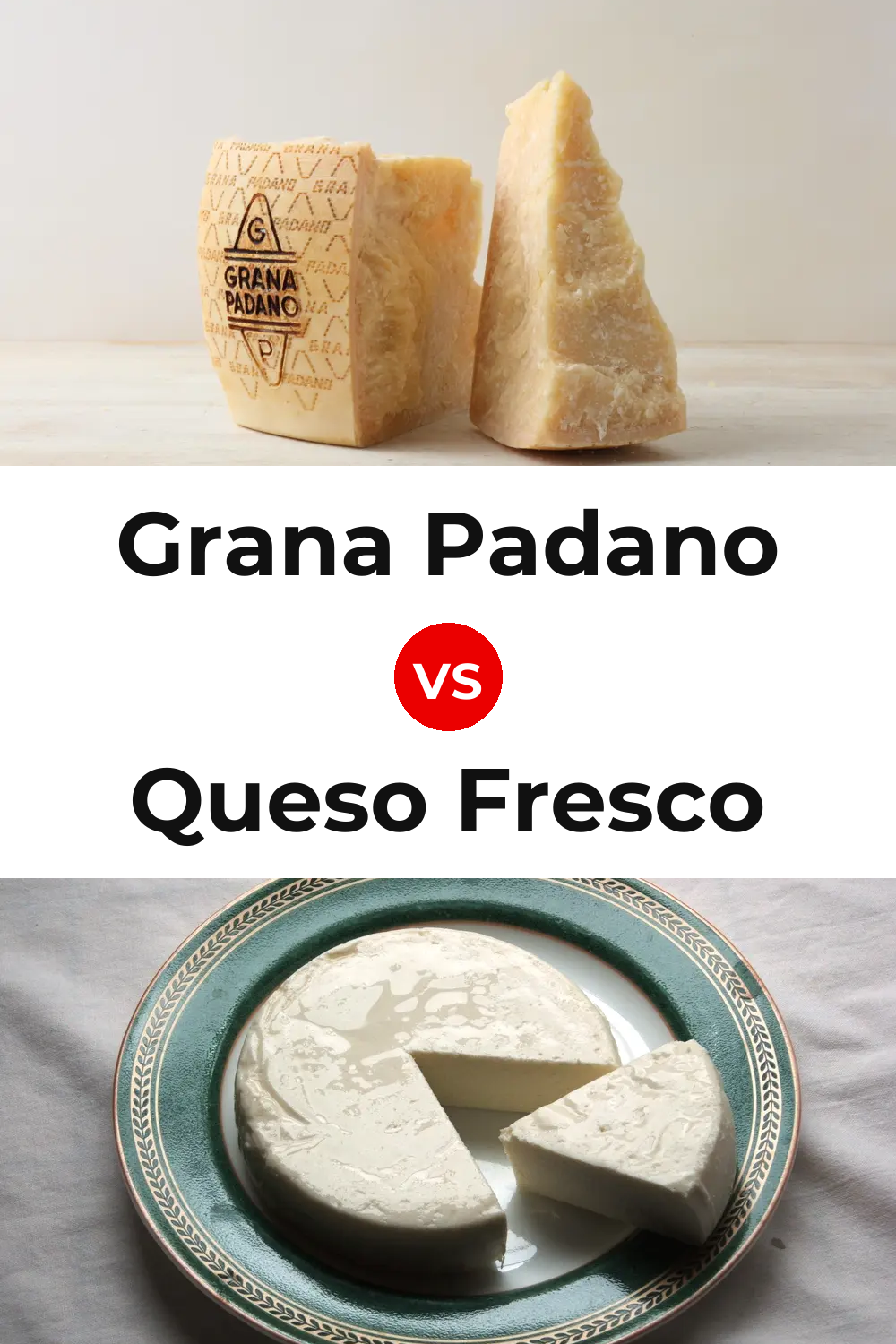 Grana Padano Cheese vs Queso Fresco Pinterest comparison