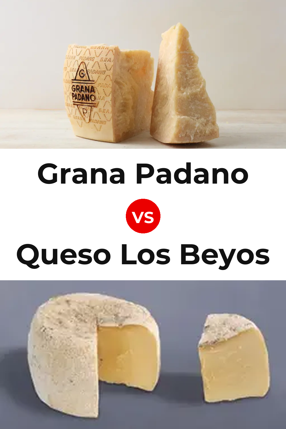 Grana Padano Cheese vs Queso Los Beyos Pinterest comparison