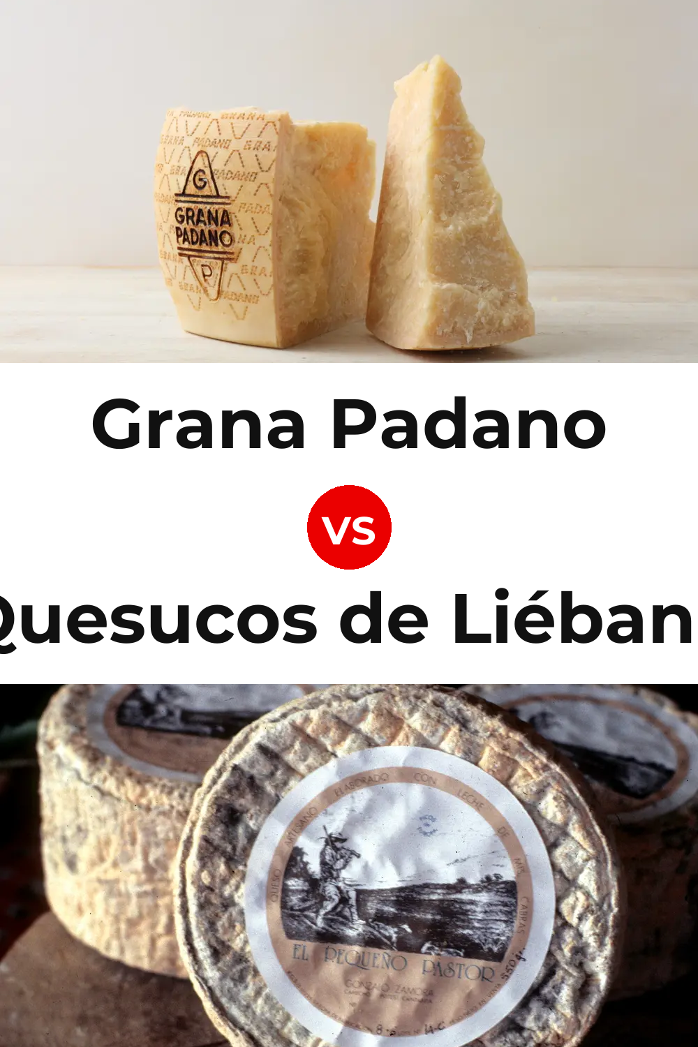 Grana Padano Cheese vs Quesucos de Liébana Cheese Pinterest comparison