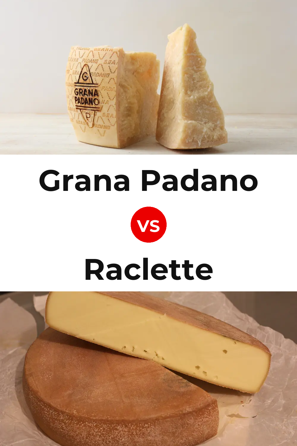 Grana Padano Cheese vs Raclette Cheese Pinterest comparison