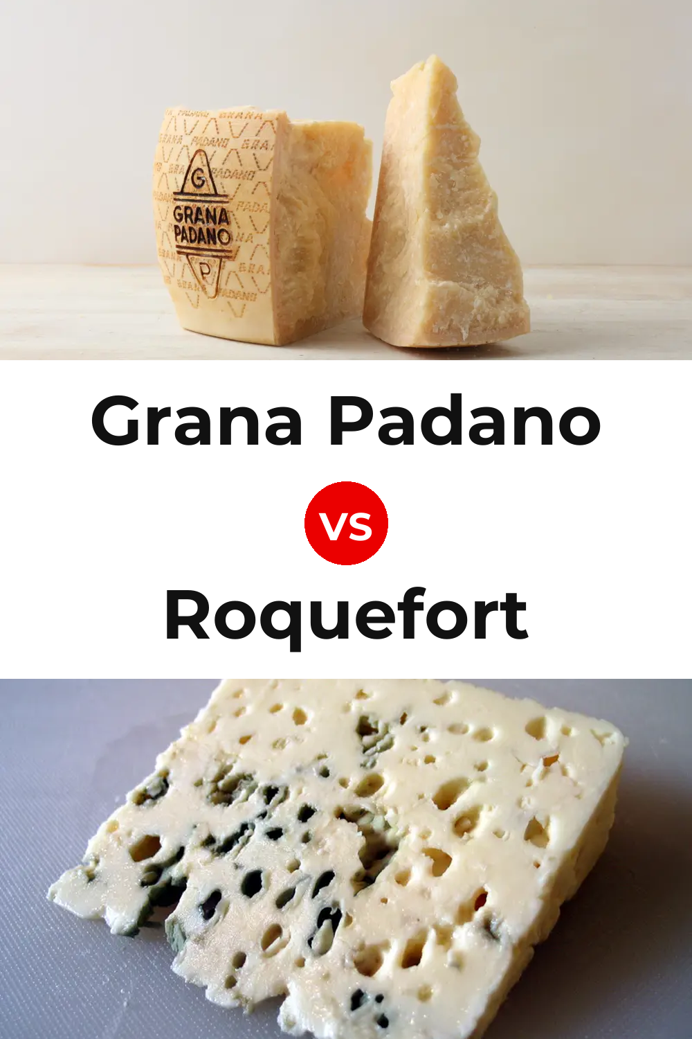 Grana Padano Cheese vs Roquefort Cheese Pinterest comparison
