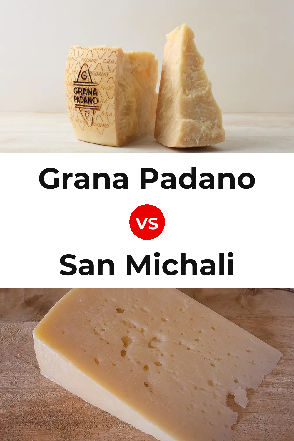 Grana Padano Cheese vs San Michali Cheese Pinterest comparison