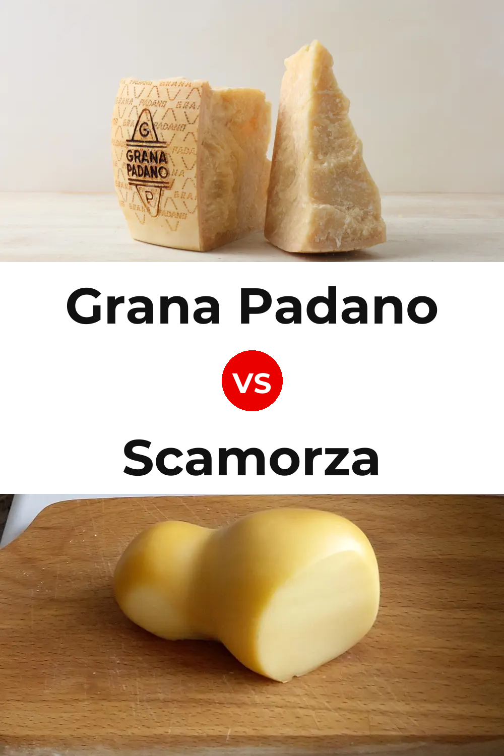 Grana Padano Cheese vs Scamorza Cheese Pinterest comparison