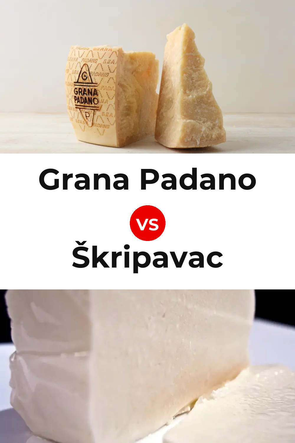 Grana Padano Cheese vs Škripavac Cheese Pinterest comparison