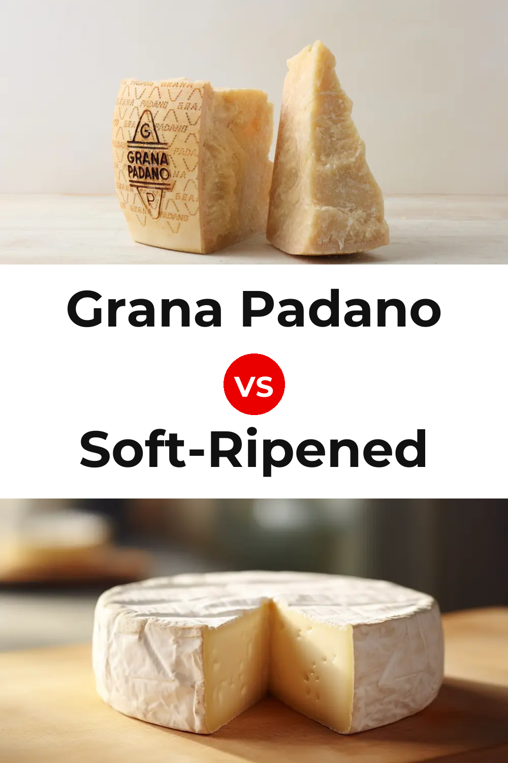 Grana Padano Cheese vs Soft-Ripened Cheese Pinterest comparison