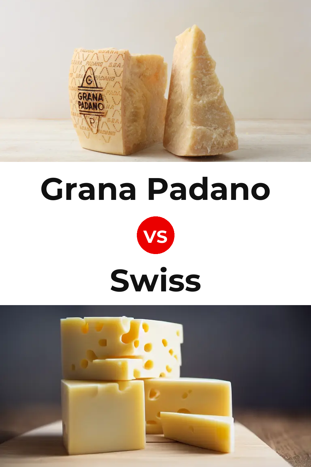 Grana Padano Cheese vs Swiss Cheese Pinterest comparison