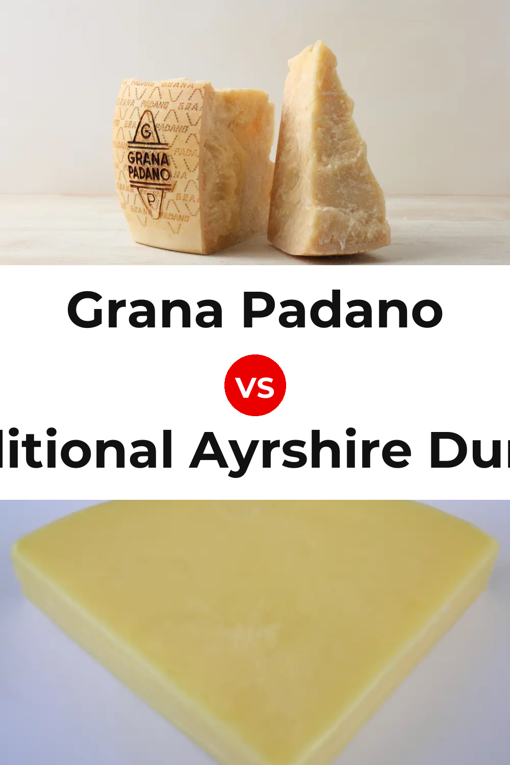 Grana Padano Cheese vs Traditional Ayrshire Dunlop Cheese Pinterest comparison