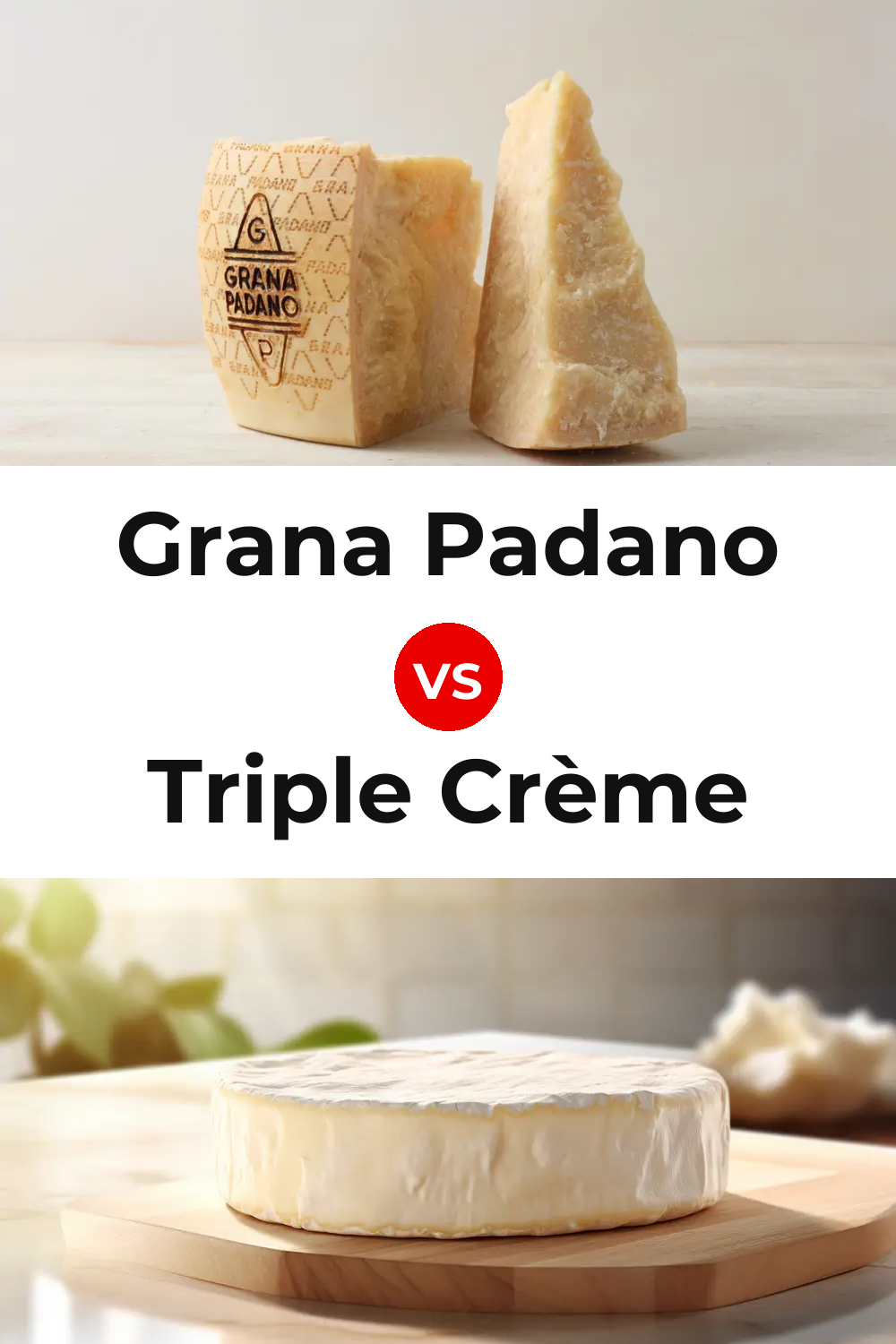 Grana Padano Cheese vs Triple Crème Cheese Pinterest comparison