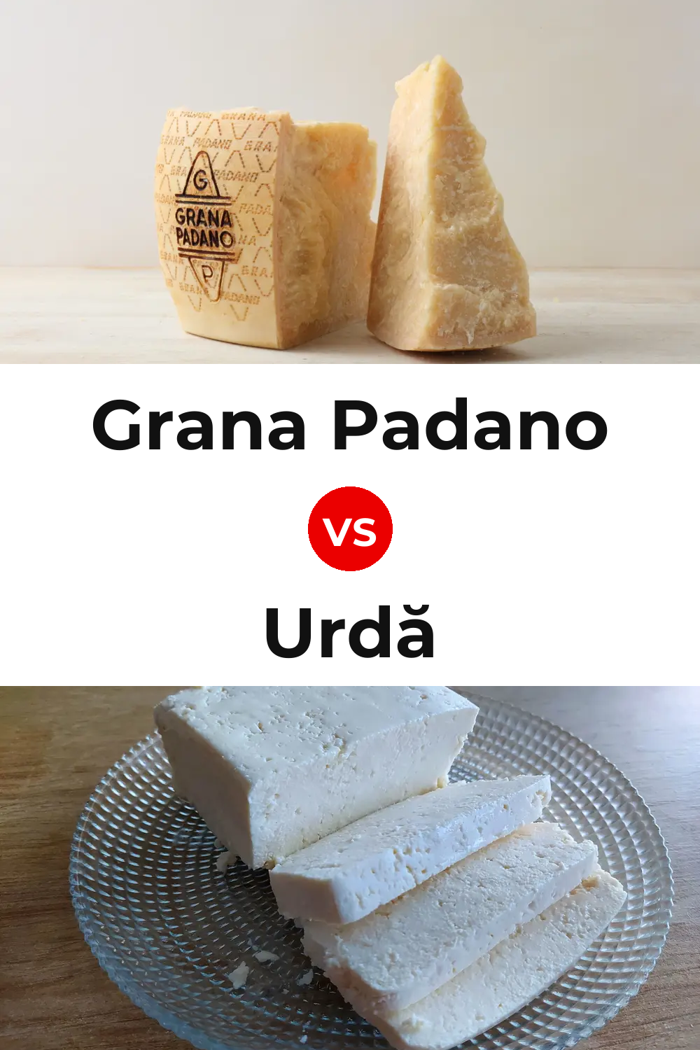 Grana Padano Cheese vs Urdă Cheese Pinterest comparison