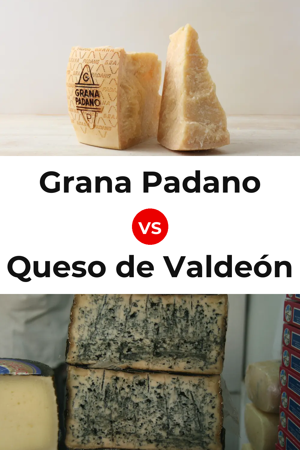 Grana Padano Cheese vs Queso de Valdeón Pinterest comparison