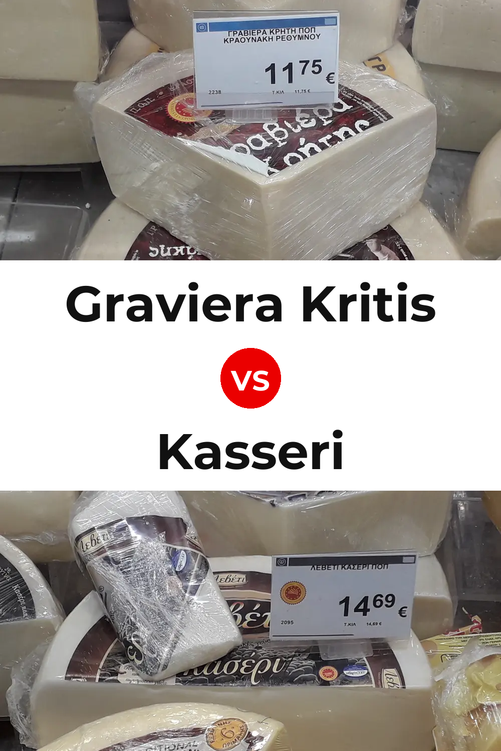 Graviera Kritis Cheese vs Kasseri Cheese Pinterest comparison