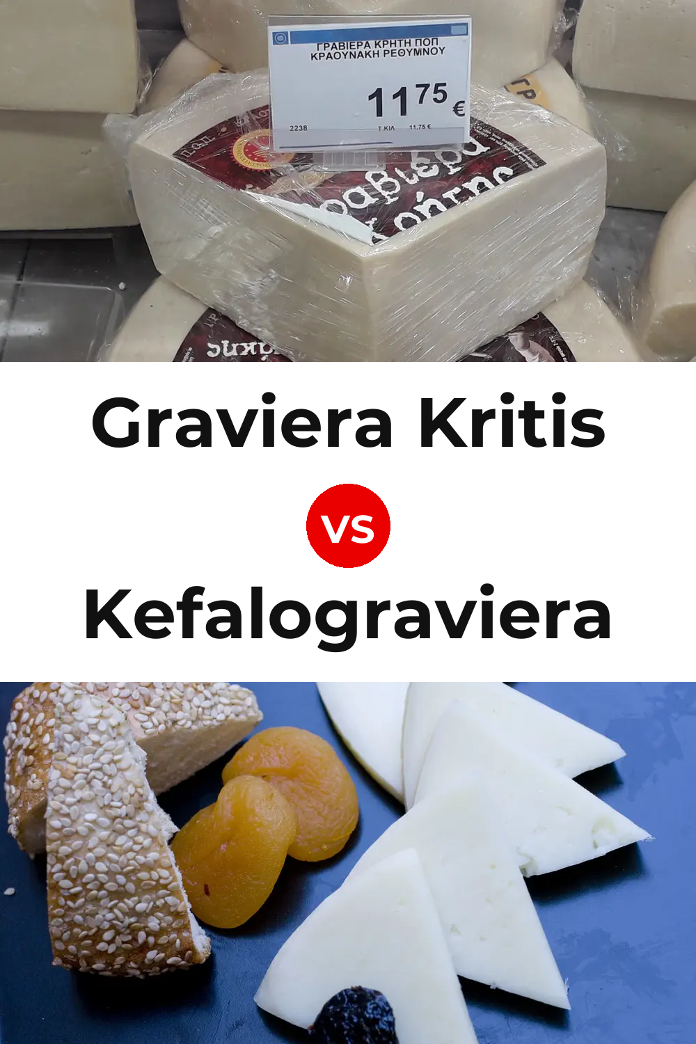 Graviera Kritis Cheese vs Kefalograviera Cheese Pinterest comparison