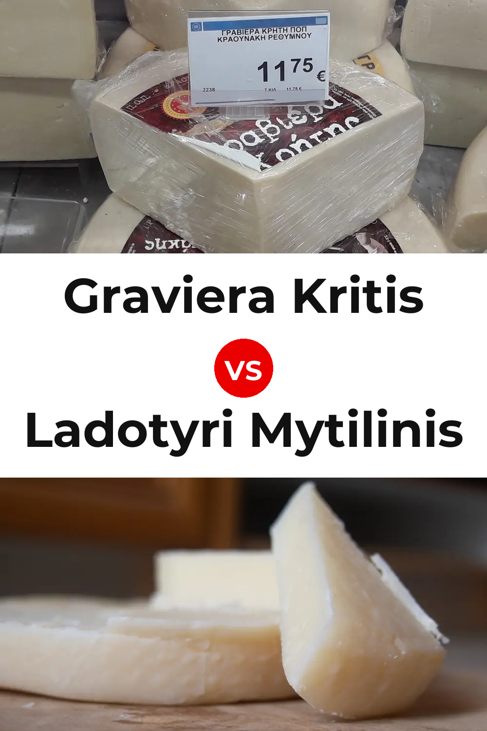 Graviera Kritis Cheese vs Ladotyri Mytilinis Cheese Pinterest comparison
