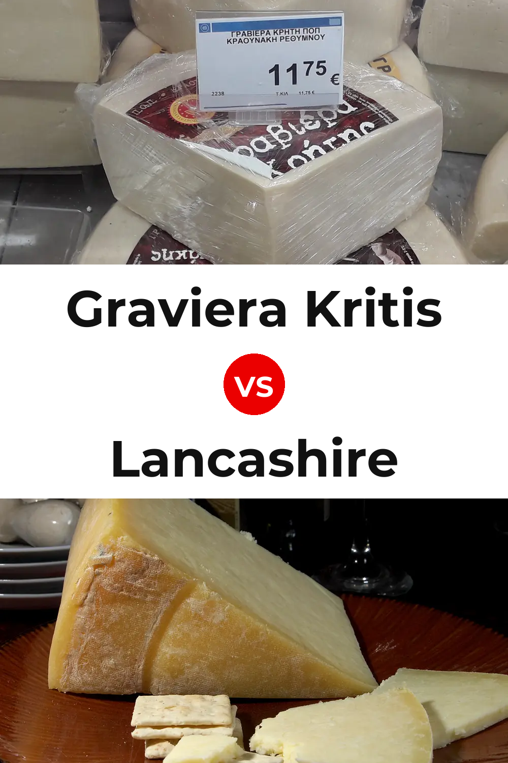 Graviera Kritis Cheese vs Lancashire Cheese Pinterest comparison