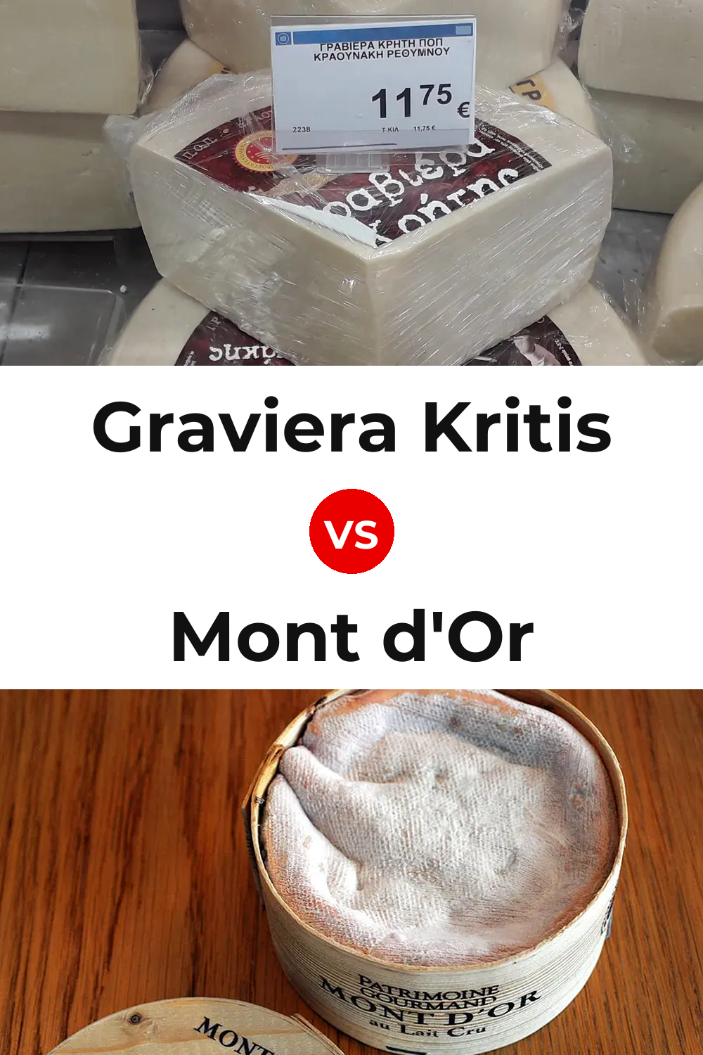 Graviera Kritis Cheese vs Mont d'Or Cheese Pinterest comparison