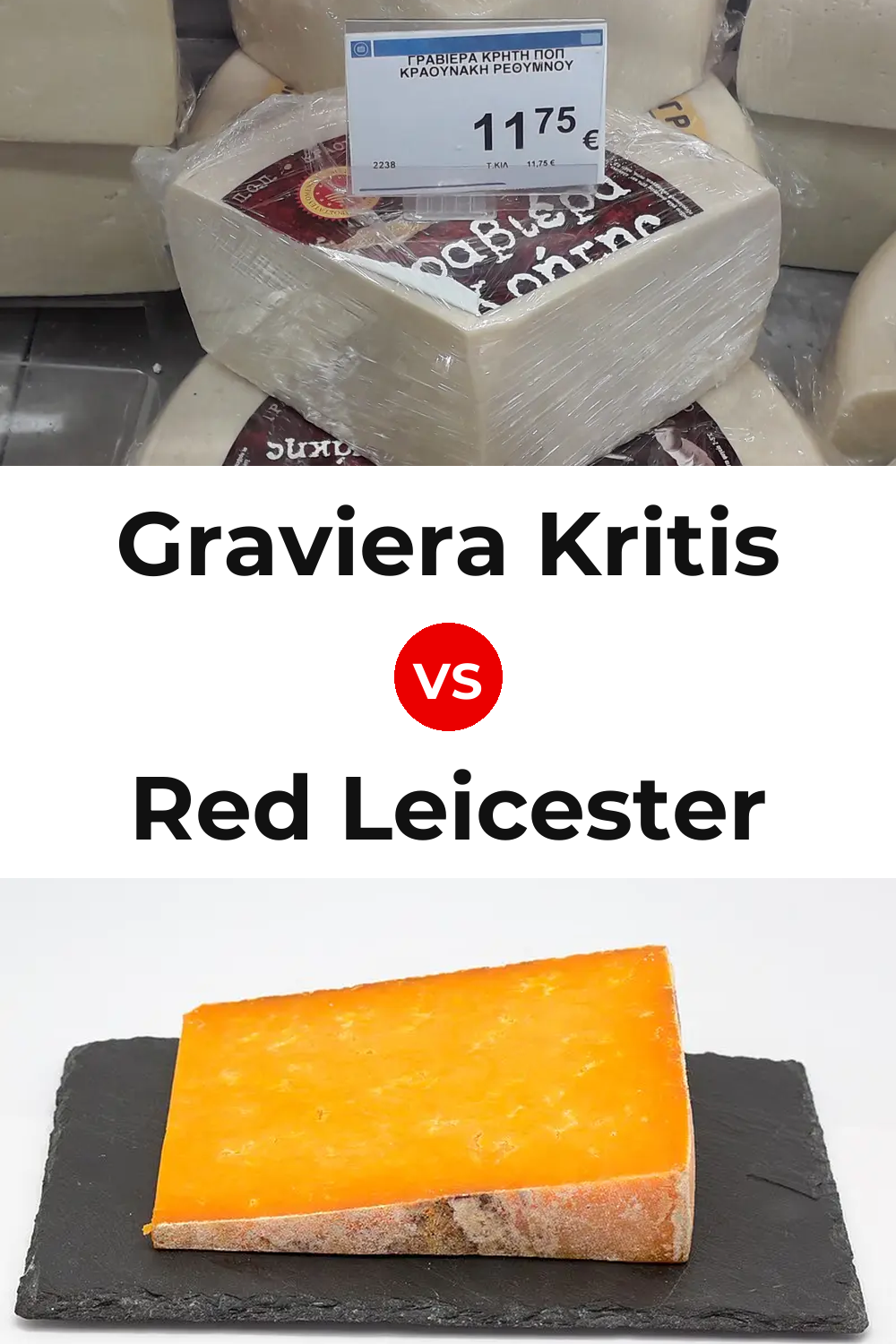 Graviera Kritis Cheese vs Red Leicester Cheese Pinterest comparison