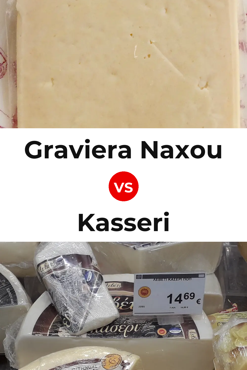 Graviera Naxou Cheese vs Kasseri Cheese Pinterest comparison