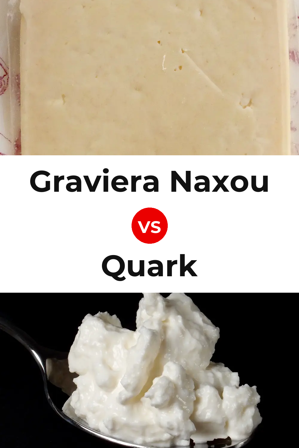Graviera Naxou Cheese vs Quark Cheese Pinterest comparison