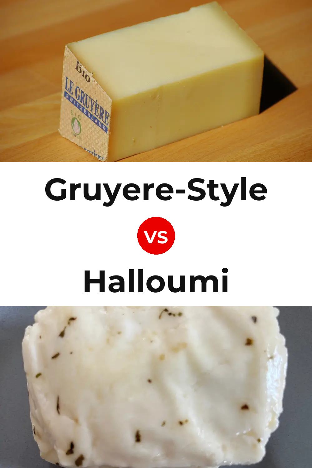 Gruyere-Style Cheese vs Halloumi Cheese Pinterest comparison