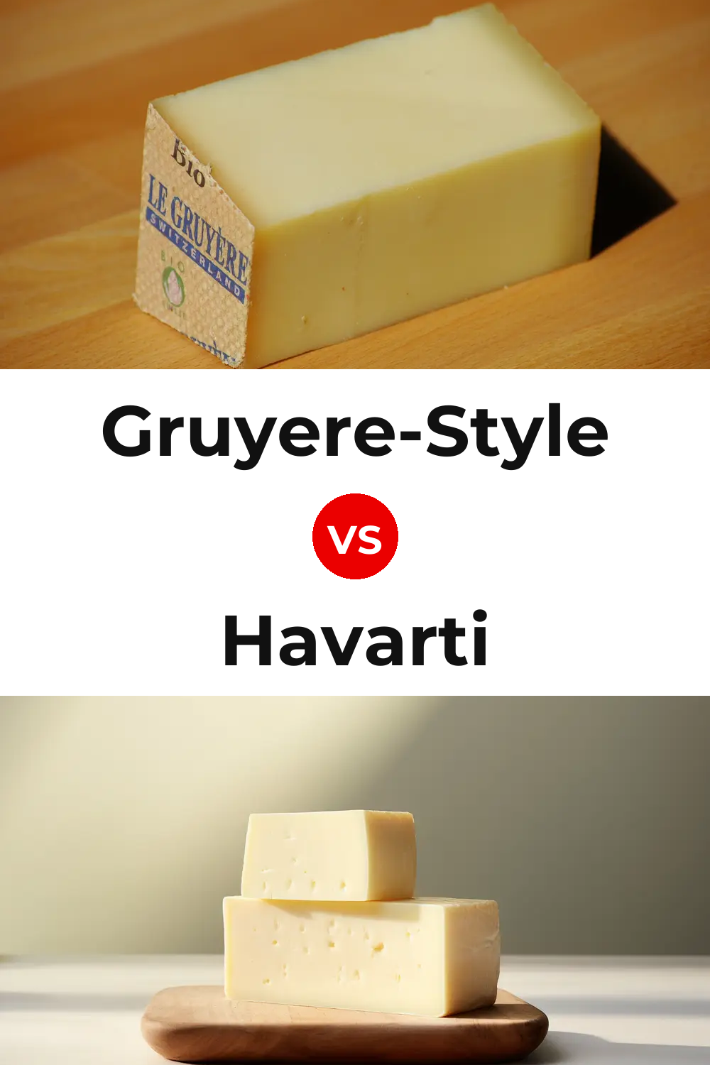 Gruyere-Style Cheese vs Havarti Cheese Pinterest comparison